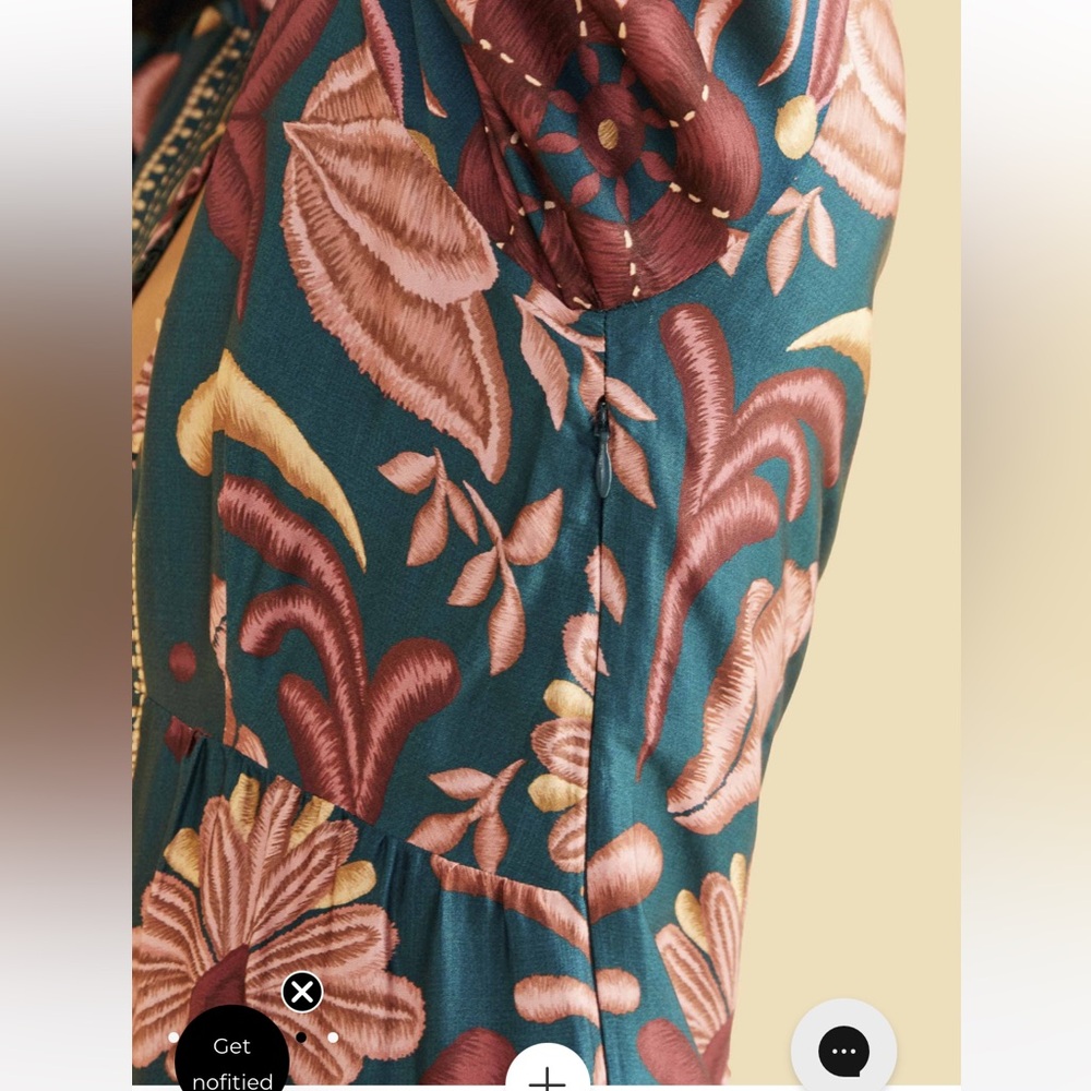 Farm Rio Teal Seashell Tapestry Lenzing™ Ecovero™ Viscose Mini Dress S - Picture 7 of 15